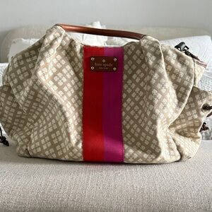 Vintage Kate Spade Beige and Pink Diaper Bag